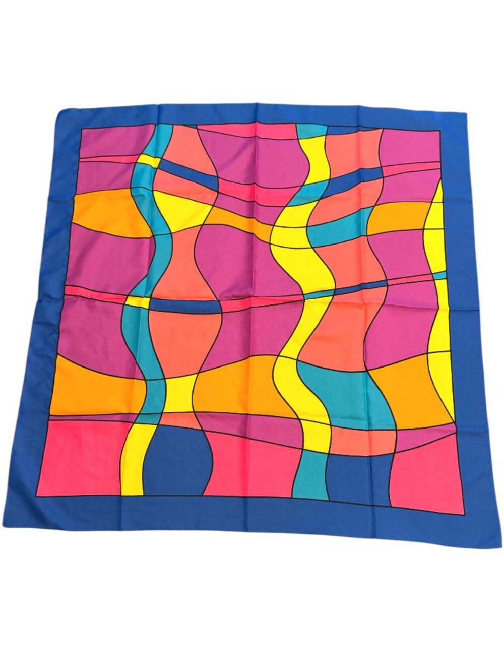Square Scarf Bright Colours Abstract Pop Art made in Italy 32 x 32 inches